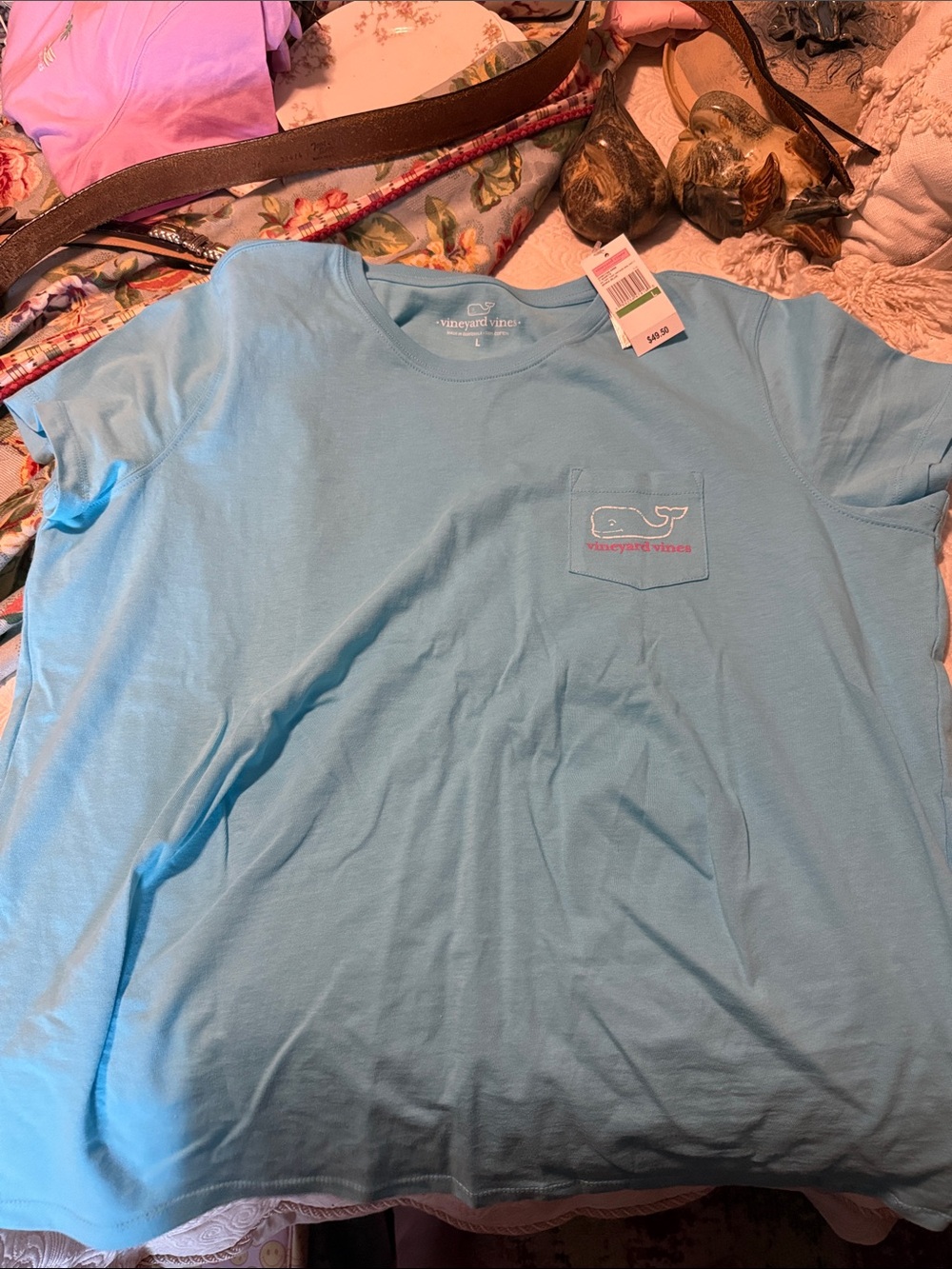 Vineyard Vines Men’s Pocket Tee in Sky Blue